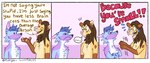 3_panel_comic andromorph_(lore) anthro blue_body blue_fur blue_hair bodily_fluids border brown_body brown_fur brown_hair canid canine cheek_tuft chest_tuft dialogue dot_eyes duo ears_back english_text eyes_closed facial_tuft felid female fox fur gynomorph_(lore) hair half-closed_eyes hi_res humor lion luckfoxo33 male mammal mane mane_hair narrowed_eyes neck_tuft open_mouth open_smile pantherine pawpads paws pink_pawpads pivoted_ears purple_background purple_body purple_fur romantic romantic_couple sharp_teeth simple_background smile speech_bubble sweat sweatdrop tan_body tan_fur tatum_koenig teeth text tolng trans_(lore) trans_man_(lore) trans_woman_(lore) tuft white_body white_border white_fur wide_eyed yellow_body yellow_fur