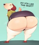 Rating: q
ID: 3521966
Date: 2022-08-22 15:18:55 -0400
Status: active
Score: 183
2022 anthro big_butt bottom_heavy bottomwear butt canid canine canis clothed clothing curvy_figure dialogue digital_media_(artwork) domestic_dog english_text eyes_closed female huge_butt huge_thighs hyper hyper_butt kkoart legwear mammal mature_female ms._heavybottom presenting presenting_hindquarters question question_mark rear_view skirt smile solo stockings text thick_thighs thigh_highs tight_bottomwear tight_clothing tight_skirt underbutt wide_hips post #3521966