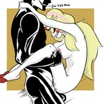 aptom7747 blonde_hair blush breasts charlie_morningstar demon duo female hair hazbin_hotel hi_res humanoid male male/female nipples red_eyes white_body white_skin yellow_sclera