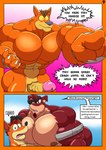 abs activision angry anthro balls bandicoot biceps big_muscles big_pecs challenge crash_bandicoot crash_bandicoot_(series) crunch_bandicoot dasyuromorph dialogue english_text erection fur genitals group hard_translated hi_res looking_at_another male male/male mammal marsupial muscular muscular_anthro muscular_male nipples nude pecs penis recently_extinct_species slash876 text thylacine tiny_tiger translated trio