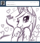 2012 crown dialogue equid equine female feral friendship_is_magic giggle hasbro headgear heart_symbol horn john_joseco mammal my_little_pony mythological_creature mythological_equine mythology princess princess_celestia_(mlp) royalty solo tumblr unicorn