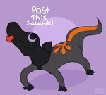 animated blep conditional_dnp dancing feral frame_by_frame generation_7_pokemon get_stickbugged_lol meme nintendo pocketpaws pokemon pokemon_(species) post_this_x purple_background salandit short_playtime silly simple_background text tongue tongue_out wiggle