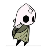 2020 ambiguous_gender animated arthropod black_eyes black_legs cloak clothing digital_media_(artwork) fan_character harrold_(latiar) hollow_knight latiar low_res male_(lore) running shield_on_back simple_background solo team_cherry weapon weapon_on_back