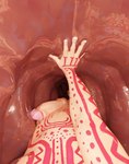 3d_(artwork) absurd_res bodily_fluids bodypaint comic detailed_internal digital_media_(artwork) esophagus felid first_person_view fully_inside genital_fluids hi_res human internal internal_oral lasersloth42 male mammal precum prey_pov solo unseen_pred vore wet wet_body