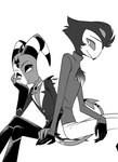 Rating: s
ID: 5606393
Date: 2025-05-29 07:01:28 -0400
Status: pending
Score: 1
absurd_res anthro avian bird blitzo_(helluva_boss) cleavage_cutout clothed clothing cutout demon duo enaic31 hand_holding helluva_boss hi_res imp male monochrome owl owl_demon simple_background spade_tail stolas_(helluva_boss) tail white_background post #5606393