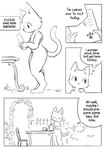 2017 ambiguous_gender anthro comic dialogue domestic_cat doukutsunezumi english_text felid feline felis hard_translated hi_res kemono mammal monochrome right_to_left shironeko_(doukutsunezumi) text third-party_edit translated translation_edit