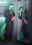 Rating: s
ID: 4633767
Date: 2024-03-02 12:11:31 -0500
Status: active
Score: 11
absurd_res alligator alligatorid altered_reflection anthro beer_bottle black_bottomwear black_clothing black_pants bottle bottomwear business_suit chair clock clothing collared_shirt container cregon crocodile crocodilian dress_shirt furniture hi_res male mirror mirror_reflection necktie office office_chair pants redgreendied reflection reptile scalie shaded shirt solo substance_intoxication suit topwear watch wristwatch yellow_eyes post #4633767