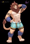 2023 4_toes abs absurd_res alpha_channel anthro armwear biped brown_body brown_fur brown_mane bulge butt claws clothing detailed_bulge digital_media_(artwork) digitigrade feet felid fingers flexing flexing_bicep full-length_portrait fur hi_res legwear lion male mammal mane muscular muscular_anthro muscular_male muscular_thighs navel negy pantherine pecs portrait pubes quads rudderbutts shin_(negy) simple_background smile solo standing tail tail_tuft tan_body tan_fur thick_thighs toe_claws toes tuft underwear white_body white_fur