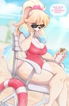 Rating: e
ID: 4148130
Date: 2023-07-03 14:50:07 -0400
Status: active
Score: 158
2023 absurd_res anthro beach blue_eyes brown_body brown_fur canid canine claws clothing english_text eyewear female finger_claws food fur hi_res holding_food holding_object lifeguard lifeguard_chair lifeguard_swimsuit looking_at_viewer mammal nipple_outline one-piece_swimsuit outside pink_claws rachel_(rainbowscreen) rainbowscreen seaside solo speech_bubble sunglasses swimwear text post #4148130