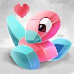 1:1 2017 ambiguous_gender artificial_intelligence digital_creature digital_media_(artwork) digital_painting_(artwork) generation_1_pokemon heart_symbol machine nintendo pokemon pokemon_(species) porygon robot solo tsaoshin