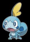 2019 absurd_res alpha_channel ambiguous_gender blue_eyes blush blush_stickers feral full-length_portrait generation_8_pokemon hi_res nintendo official_art open_mouth pokemon pokemon_(species) portrait reptile scalie simple_background sobble solo thin_calves thin_legs thin_thighs transparent_background unknown_artist