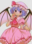 absurd_res clothed clothing dress enaic31 female hi_res humanoid membrane_(anatomy) membranous_wings not_furry remilia_scarlet solo touhou vampire wings