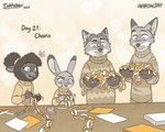 2023 5:4 aar0njay anthro bodily_fluids bovid canid canine caprine cheek_tuft clothing digital_media_(artwork) dipstick_ears disney ear_markings facial_tuft fox fur gideon_grey group inktober judy_hopps lagomorph leporid mammal multicolored_ears nick_wilde open_mouth open_smile paper rabbit red_fox scissors sharla_(zootopia) sheep signature smile sweat sweatdrop sweater tongue tongue_out topwear true_fox tuft wool_(fur) zootopia