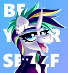 absurd_res alternative_fashion blue_background blue_eyes equid equine female friendship_is_magic hasbro hi_res horn horse mammal my_little_pony piercing pony punk raripunk rarity_(mlp) rtootb simple_background solo tongue tongue_out tongue_piercing unicorn_horn