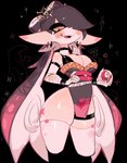 black_background breasts callie_(splatoon) cephalopod cleavage clothed clothing female hair hair_over_eye hi_res humanoid humanoid_pointy_ears inkling legwear marine mollusk nintendo not_furry open_mouth open_smile pseudo_hair simple_background smile solo splatoon tentacle_hair tentacles thigh_highs usa37107692 wide_hips