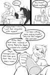 2023 2:3 anthro black-kitten clothed clothing comic dialogue digital_media_(artwork) duo english_text equid equine felid feline female fur hair hi_res jayden_(black-kitten) keith_(black-kitten) lynx male mammal monochrome text zebra