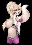 2014 alpha_channel alternative_fashion anthro bodily_fluids breasts canid canine clothed clothing digital_media_(artwork) female foxie_fang genital_fluids gyaru j-fashion lingerie looking_at_viewer mammal nipples onee_gyaru simple_background smile solo transparent_background vaginal_fluids xenthyl y2k_(fashion)