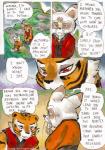 2015 ailurid anthro better_late_than_never comic daigaijin dialogue dreamworks english_text felid female kung_fu_panda male mammal master_shifu master_tigress painting_(artwork) pantherine red_panda text tiger traditional_media_(artwork) watercolor_(artwork)