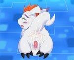 after_sex ahegao anal anus balls bandai_namco blush bodily_fluids bodily_fluids_in_ass cum cum_in_ass cum_inside cum_on_ground digimon digimon_(species) dripping feral forced from_behind_position gaping gaping_anus genital_fluids genitals gomamon half-closed_eyes leaking_precum looking_pleasured male marine narrowed_eyes penis precum precum_drip precum_on_ground rape rear_view sex slimefur solo