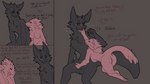 2022 absurd_res anthro bat bent_over big_penis blush blush_lines bodily_fluids breasts breath bunny_(pantheggon) capcom comic dialogue digital_drawing_(artwork) digital_media_(artwork) dragon duo english_text erection featureless_breasts female fluffy flustered flying_wyvern fur genital_fluids genitals hair hand_on_chin hand_on_penis heart_symbol heron_(pantheggon) hi_res imminent_sex kobold larger_male male male/female mammal medium_breasts monster_hunter mythological_creature mythological_scalie mythology neck_tuft nightshade_paolumu nude pantheggon paolumu penile penis pink_rathian precum profanity pussy rath_wyvern rathian reptile ribbed_penis romantic romantic_couple scalie signature simple_background size_difference slim smaller_female smile speech_bubble tail text tsundere tuft watermark widescreen