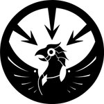 1:1 2016 alpha_channel ambiguous_gender avian beak bird black_and_white circle digital_drawing_(artwork) digital_media_(artwork) directional_arrow facial_markings falcon falconid feathered_wings feathers feral head_markings logo machine markings mobile_task_force mobile_task_force_gamma-13 monochrome official_art open_beak open_mouth peregrine_falcon rivets robot scp_foundation side_view silhouette simple_background spread_wings sunnyclockwork tear_(marking) those_twisted_pines three-quarter_view transparent_background wings