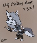 ackee angry anthro bottomwear canid canid_demon canine canis clothed clothing crop_top demon digital_media_(artwork) digitigrade ear_piercing english_text eyebrow_piercing facial_piercing female female_anthro fur grey_body grey_fur grey_hair grey_markings hair hellhound helluva_boss hi_res icon loona_(helluva_boss) mammal markings meme midriff mythological_canine mythological_creature mythology paws piercing reaction_image redraw shirt shitpost skirt solo stop_thinking_about_sex teeth_showing text topwear white_body white_fur wolf