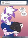 2017 ask_blog clothed clothing conditional_dnp dialogue dialogue_box diamond_(kadath) digital_media_(artwork) electronics ellipsis english_text equid equine female game_console gold_(metal) holding_console holding_object kadath logo mammal patreon patreon_logo piercing purple_stripes retro_console saturn_console sega sega_console sega_saturn solo speech_bubble stripes text tumblr url user_avatar website_logo zebra