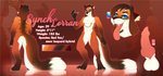 anthro balls canid canine digital_media_(artwork) english_text erection felid feline fox fur genitals hair kiliankuro knot looking_at_viewer male mammal model_sheet nipples nude penis simple_background smile solo synch_lorran text