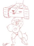 2013 abby_(abby) abs anthro big_breasts big_muscles big_nipples breast_implants breasts canid canine canis clenched_teeth digital_drawing_(artwork) digital_media_(artwork) digitigrade domestic_dog female fluffy fluffy_tail foxey_(artist) glistening glistening_breasts hair hi_res holding_object holding_object_above_head holding_weapon huge_breasts huge_muscles husky hyper hyper_breasts looking_up mammal muscular muscular_female nipples nordic_sled_dog paws signature simple_background sketch solo spitz tail tank teeth vehicle weapon white_background