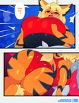 arcanine big_breasts big_butt black_body black_fur blonde_hair blush bodily_fluids bra breast_play breasts butt chromapan clothed clothing curvy_figure cute_fangs dialogue duo eyebrow_through_hair eyebrows faceless_character faceless_male female female_focus fur generation_1_pokemon genitals hair hands_on_own_breasts hanna_(argo357) heart_symbol hi_res huge_breasts huge_butt kneeling male male/female multicolored_body multicolored_fur nintendo open_mouth orange_body orange_fur penis pokemon pokemon_(species) sex solo_focus speech_bubble sweat tan_body tan_fur text thick_thighs titfuck translucent translucent_hair underwear voluptuous voluptuous_female white_body white_fur