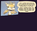 age_difference anthro bandaged_hands bat big_breasts bigdad blonde_hair blue_eyes breasts canid canine clothed clothing comic duo english_text female fox fur hair male mammal miles_prower miles_prowr_(bigdad) narrow_hips older_female rouge_the_bat sega sonic_the_hedgehog_(series) speech_bubble tan_body tan_skin text topless topless_anthro topless_male yellow_body yellow_fur younger_male