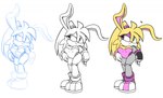 2017 anthro archie_comics bunnie_rabbot clothing cybernetic_arm cybernetic_limb cybernetics female fur gloves green_eyes hair hand_on_hip handwear lagomorph leotard leporid long_ears long_hair machine mammal ponytail progression rabbit raccoonshinobi sega slightly_chubby slightly_chubby_female solo sonic_the_hedgehog_(archie) sonic_the_hedgehog_(comics) sonic_the_hedgehog_(series) yellow_body yellow_fur