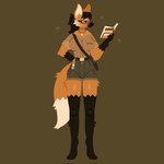 1:1 anthro book canid canine clothed clothing eyewear female glasses hi_res mammal maned_wolf naycelium simple_background solo standing