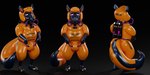 2020 2:1 3d_(artwork) 401 absurd_res anthro big_tail biped black_background bodysuit bovid bulge caprine clothing digital_media_(artwork) drone english_text gas_mask gas_tank glistening hi_res latex long_tail male mammal mask orange_body pink_eyes sheep simple_background skinsuit slightly_chubby tail text tight_clothing tube