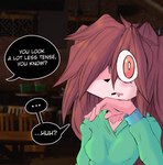 absurd_res anthro bar big_eyes brown_hair canid canine canis chair clothing comic detailed_background domestic_dog english_text female furniture hair hi_res homeless_dog hoodie long_hair mammal ponporio_(artist) solo surprise surprised_expression table text topwear wiping_mouth