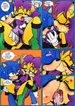 absurd_res anthro archie_comics black_nose blush bodily_fluids breasts clothed clothing comic dialogue english_text eulipotyphlan eyes_closed female green_eyes hair heart_symbol hedgehog herpestid hi_res licking male male/female mammal mina_mongoose mongoose nipple_outline purple_hair raianonzika sega sonic_the_hedgehog sonic_the_hedgehog_(archie) sonic_the_hedgehog_(comics) sonic_the_hedgehog_(series) spread_legs spreading sweat text tongue tongue_out