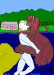 2001 anthro blonde_hair breasts brown_body brown_fur brown_hair building domestic_cat duo_focus eyes_closed felid feline felis female fluffy fluffy_tail forest fur group hair hand_on_butt house kissing kthanid_(artist) lagomorph leporid long_hair male male/female mammal martin_mink mink mustelid musteline nude olivia_otter otter outside partially_submerged plant rabbit randy_rabbit red_hair rutwell_forest serenakty story_at_source tail toony tree true_musteline waterline_view wet white_body white_fur