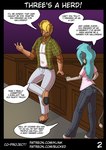 anthro bucked buckwheat_(character) clothed clothing comic cory_(bucked) dialogue duo english_text equid equine felid feline femboy flirting horse male male/male mammal size_difference text url