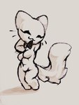 3:4 absurd_res anthro arisel_uwu breasts catgod domestic_cat eyes_closed featureless_breasts felid feline felis female hi_res humanoid long_tail mammal solo stick_figure tail