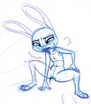 anthro bodily_fluids bottomless bra clothed clothing cowgirl_position disney duo female female_focus female_on_top female_penetrated flat_chested from_front_position genital_fluids genitals hi_res jobbythehong judy_hopps lagomorph leporid male male/female male_on_bottom male_penetrating male_penetrating_female mammal monochrome on_bottom on_top penetration penile penile_penetration penis penis_in_pussy pussy rabbit sex simple_background sketch solo_focus spreading teeth underwear vaginal vaginal_penetration zootopia