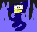 :3 absurd_res ambiguous_gender black_dripping blue_body blue_fur cheek_tuft chest_tuft domestic_cat dripping facial_tuft felid feline felis fur hi_res klasky_csupo_(logo) mammal paws robosplaat semi-anthro solo splaat_(klasky_csupo) suicidal-kitten tuft