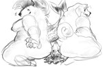 american_opossum anthro black_and_white bull_terrier canid canine canis digital_drawing_(artwork) digital_media_(artwork) domestic_dog facesitting female female_facesitting_male fish group hi_res hunting_dog livestock_guardian_dog male male/female mammal marine marsupial molosser monochrome mountain_dog overweight paige_(qwertykirby) pastoral_dog poppee_(qwertykirby) qwertykirby rainbow_trout salmonid_(fish) sitting_on_another sketch smug terrier tibetan_mountain_dog trio