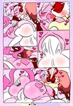 anthro balls big_balls big_breasts big_penis breasts chaos_elfilis chinchillid comic duo english_text female french_kissing genitals hair heart_symbol hi_res kirby kirby_(series) kirby_and_the_forgotten_land kissing lewdchuu_(artist) licking_tongue male male/female mammal nintendo p.k-98 penetration penis pink_body pink_hair pussy rodent sex starling_(kirby) text vaginal vaginal_penetration white_body