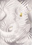 2017 absurd_res ambiguous_gender angel bell biblically_accurate_angel dated feathered_wings feathers hi_res monochrome multi_wing no_pupils restricted_palette scp-469 scp_foundation seraph_(angel) signature solo spread_wings string traditional_media_(artwork) white_body white_feathers white_wings wings yellow_and_white yellow_eyes zhange