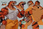 Rating: q
ID: 5521426
Date: 2025-04-21 20:33:00 -0400
Status: active
Score: 118
anthro barazoku big_muscles big_pecs bodily_fluids bottomwear bound chain chained clothing cuff_(restraint) dinosaur duo grin hi_res k0bit0wani male male/male metal_cuffs muscular muscular_anthro muscular_male open_mouth pants pecs prehistoric_species prison_uniform prisoner reptile restraints scalie scar shackles sharp_teeth shirt simple_background size_difference smile solo sweat tank_top teeth theropod topwear tyrannosaurid tyrannosauroid tyrannosaurus tyrannosaurus_rex undressing x_scar post #5521426
