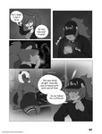 anthro breasts cigarette clothed clothing comic cricetid english_text exposed_breasts felid female hamster hat headgear headwear hi_res male mammal monochrome nimzy noms_(nimzy) rodent smoking text url