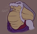 anthro anthro_pred clothed clothing cobra digital_media_(artwork) eyes_closed female female_pred fully_inside oral_vore reptile rubenafterhours scalie simple_background snake solo swallowing topwear vore