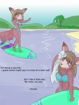 2011 3:4 anthro babystar biped bra clothing comic detailed_background dialogue digital_media_(artwork) english_text female fur gemma_polson hair hi_res mammal rodent sciurid solo surfboard text tree_squirrel underwear