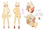 ;p anthro blue_eyes bob_cut canid canine canis cheek_tuft chihuahua clothing collar domestic_dog facial_tuft femboy fluffy fluffy_tail footwear fur genitals hi_res high_heels male mammal misaki_(ojisan_mopy) model_sheet nipples nude ojisan_mopy penis pink_nipples shoes small_penis solo tail toy_dog tuft yellow_body yellow_fur