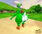 3d_(artwork) anthro balls big_butt butt clothing digital_media_(artwork) footwear genitals grass green_body green_scales green_skin green_yoshi hi_res huge_butt kanebrentkoopa looking_at_viewer looking_back looking_back_at_viewer male mario_bros nintendo nude plant public public_nudity rear_view reptile scales scalie shoes solo source_filmmaker_(artwork) thick_thighs tree wide_hips yoshi yoshi_(character)